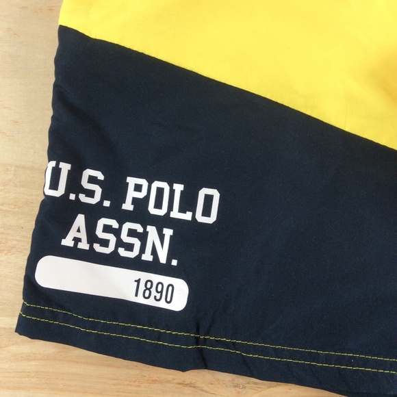 U.S. Polo Assn. Boys Swim Shorts Swim Trunks Size XL 14-16 Yellow Blue NWT - Picture 5 of 12
